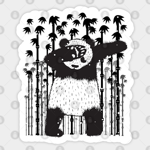 Panda Dabbing Through The Snow Funny Xmas Tshirt Sticker by salemstore